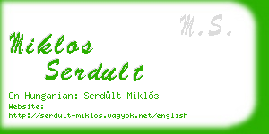 miklos serdult business card